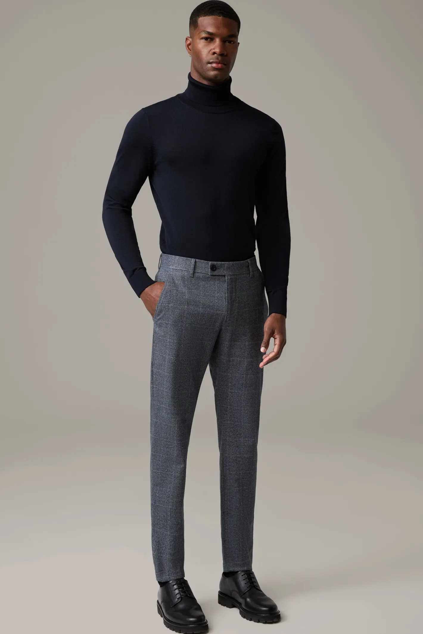 Strellson Flex Cross Chino Code, navy kariert