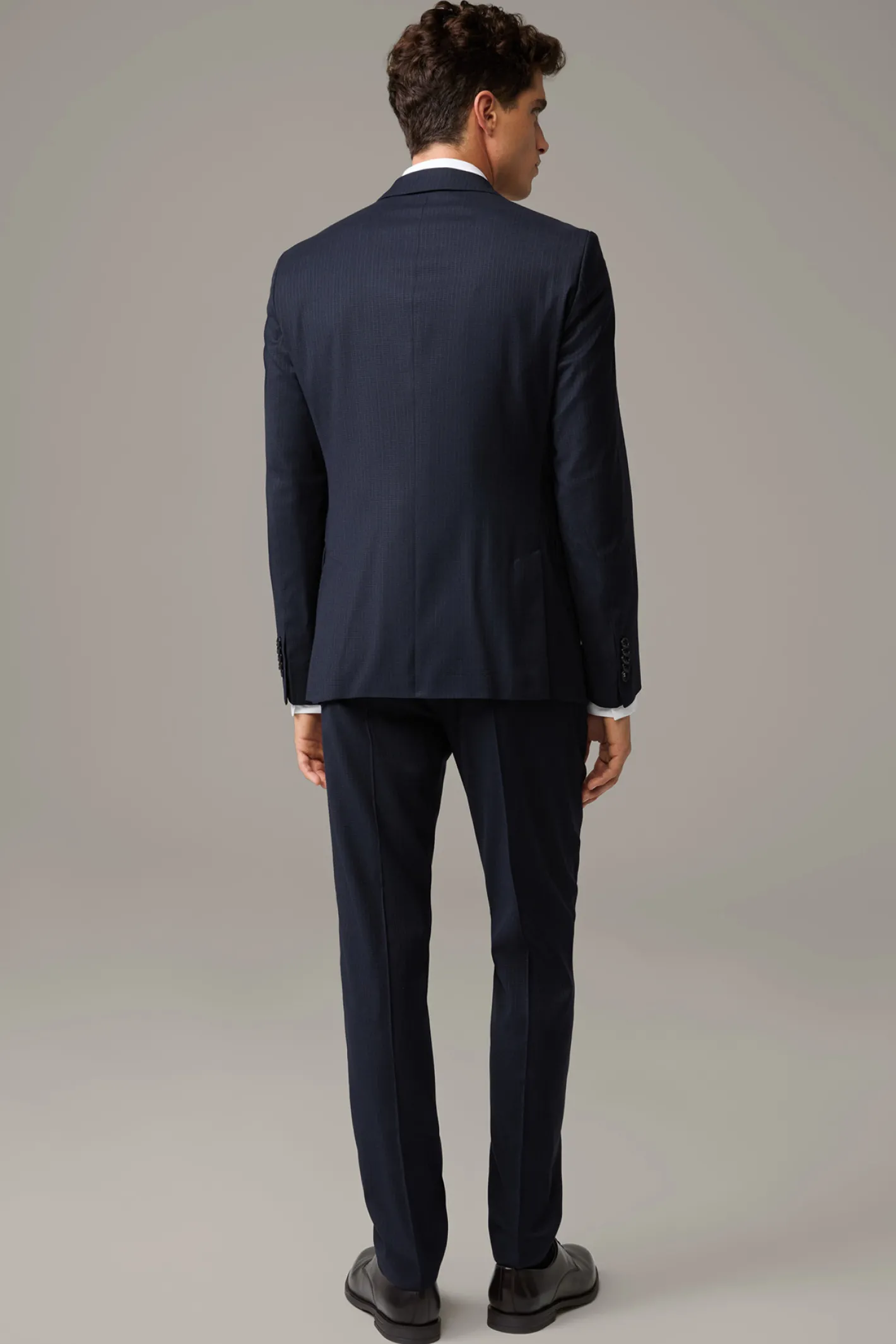 Strellson Flex Cross Schurwoll-Mix-Anzug Caleb-Madden, navy strukturiert
