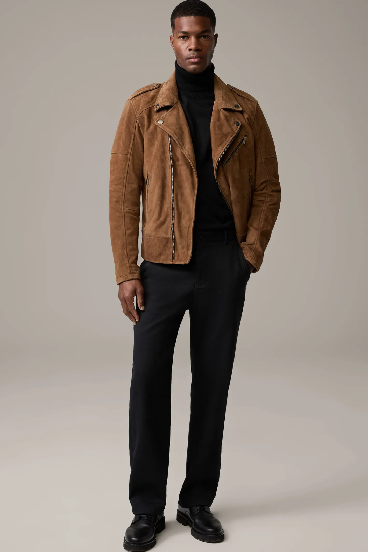 Strellson Lederjacke Parkson, medium beige