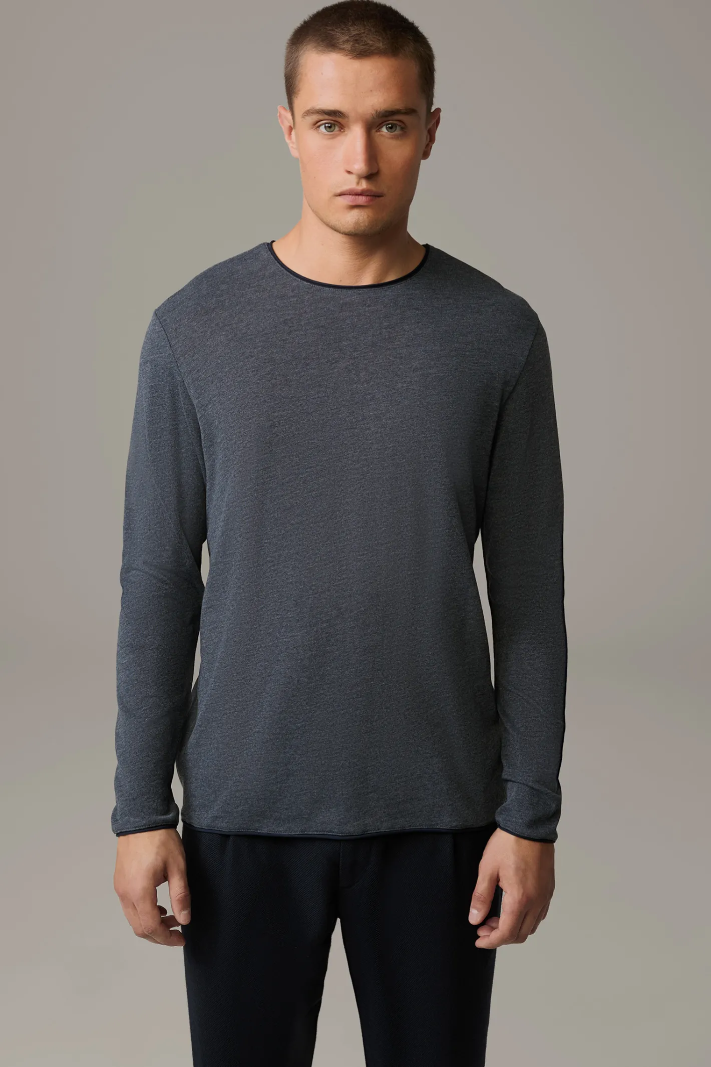 Strellson Longsleeve Prospect, dunkelgrau meliert