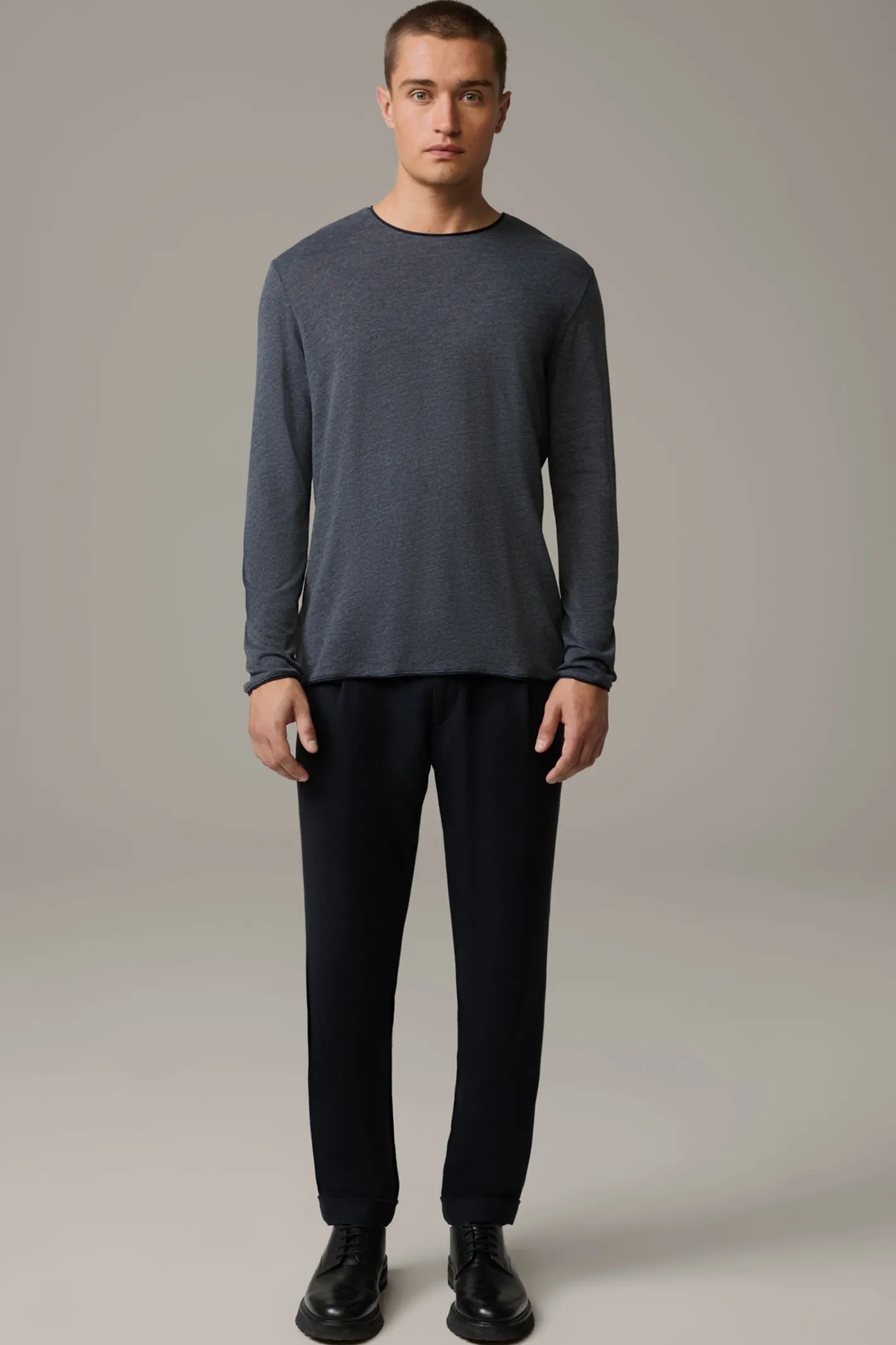 Strellson Longsleeve Prospect, dunkelgrau meliert