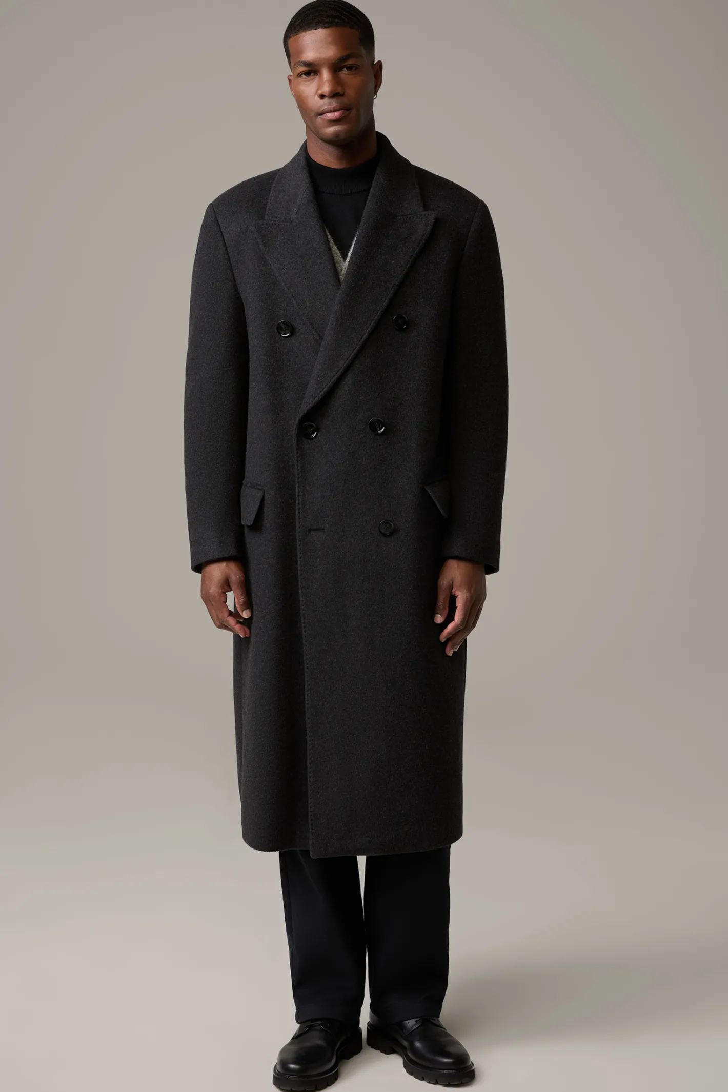 Strellson Oversized-Wollmix-Mantel Laned, anthrazit