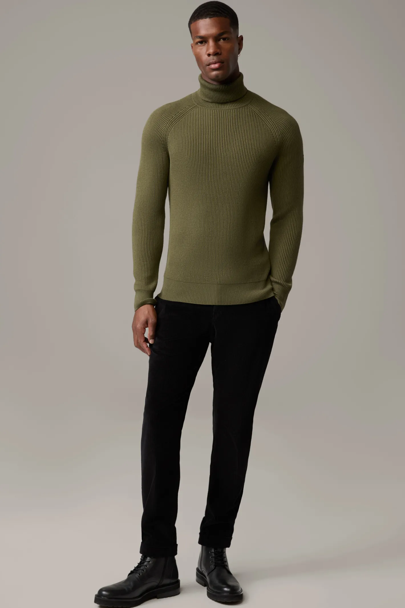 Strellson Rollkragenpullover Hamilton, oliv
