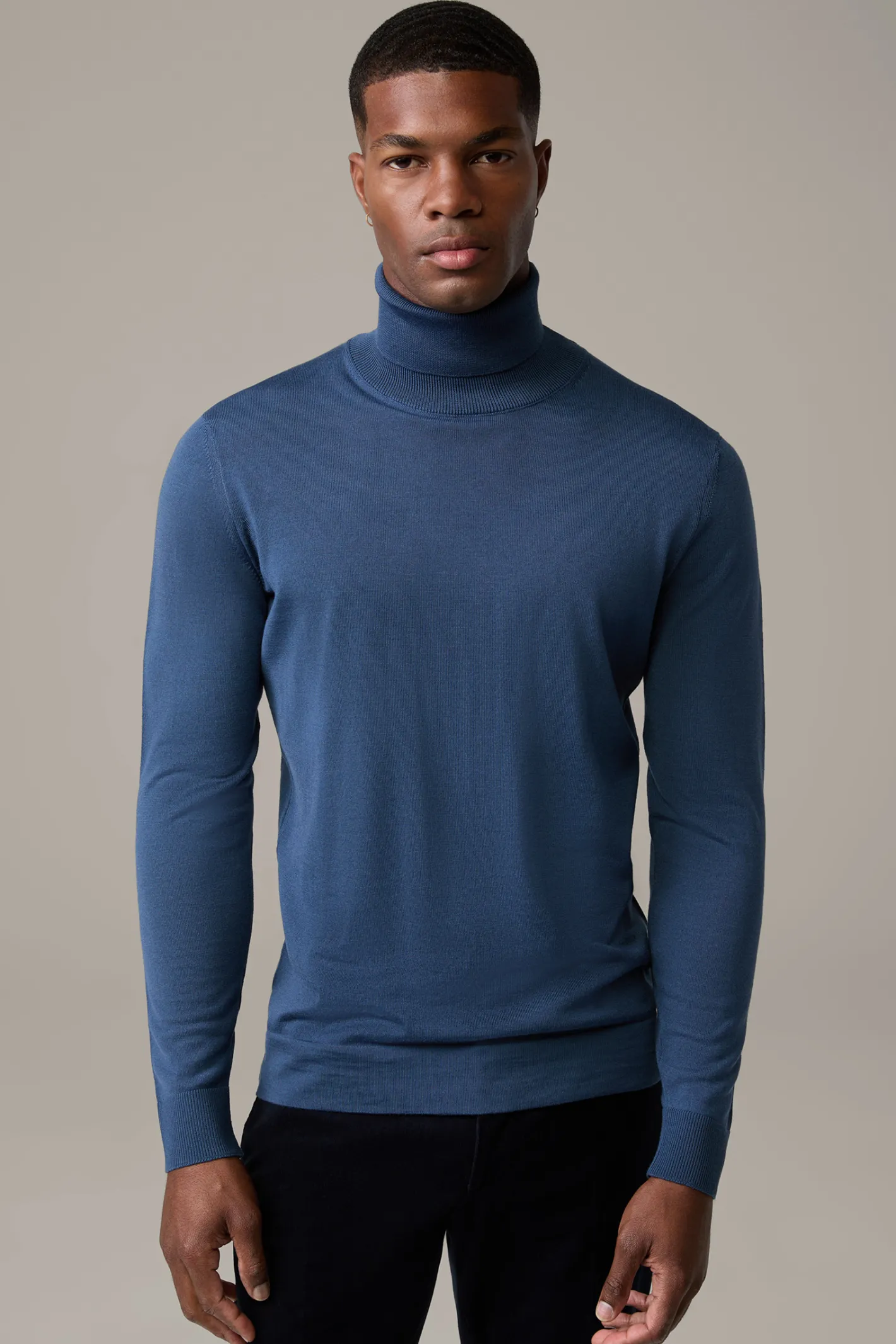 Strellson Schurwoll-Rollkragenpullover Marek, blau