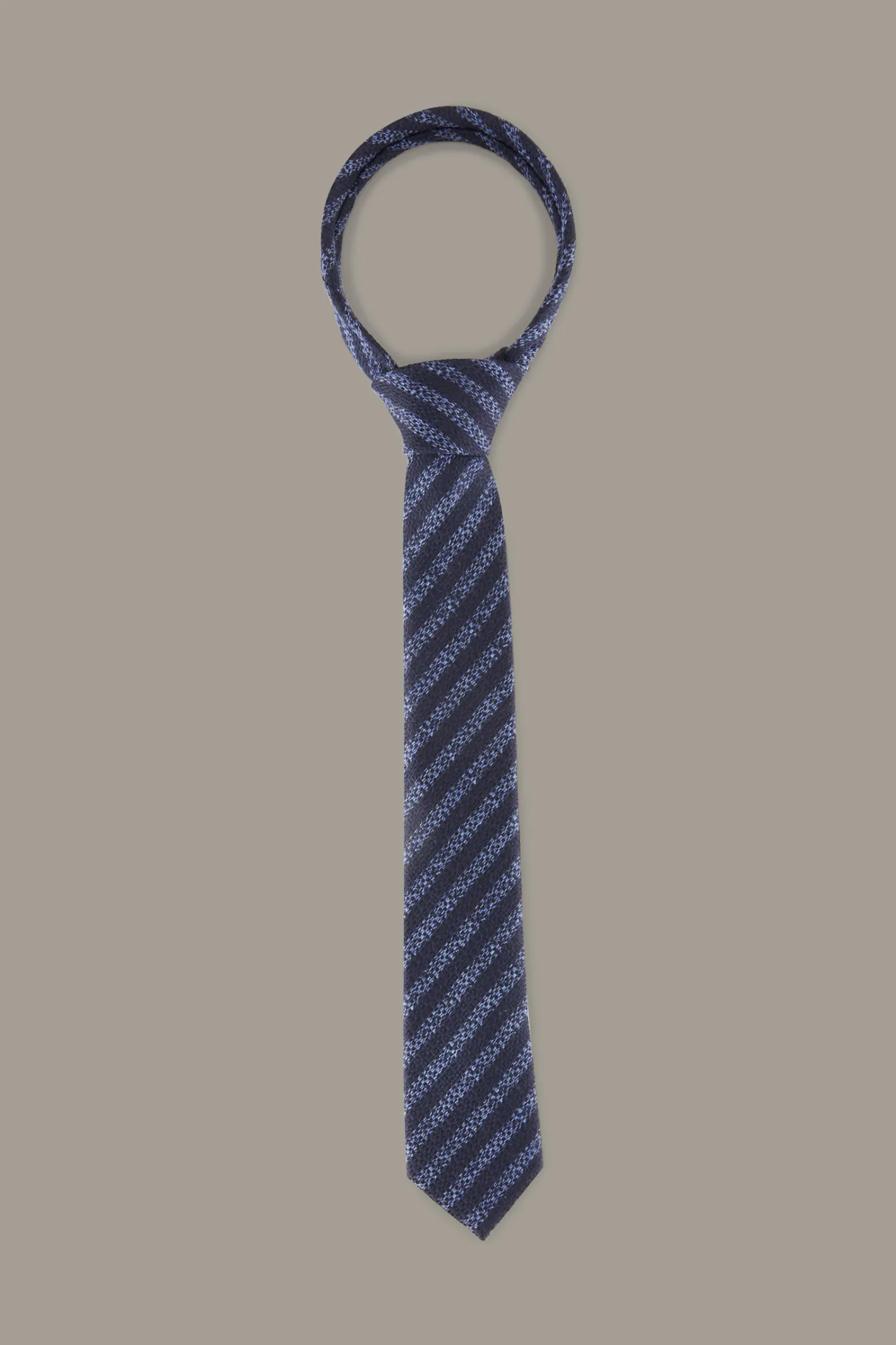 Strellson Woll-Seiden-Krawatte, blau-schwarz gestreift